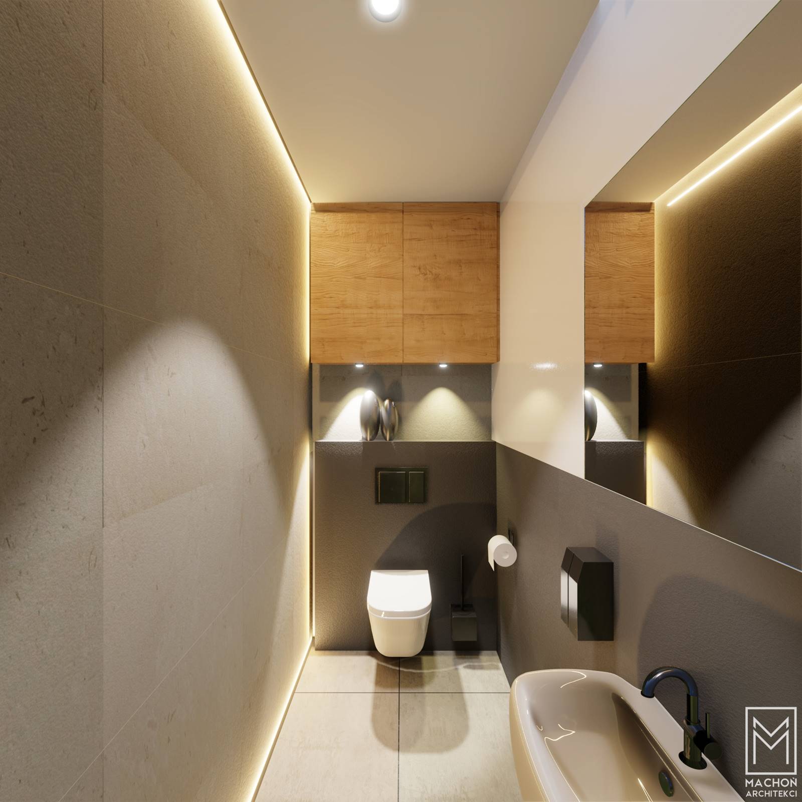 projekt małej łazienki z wc