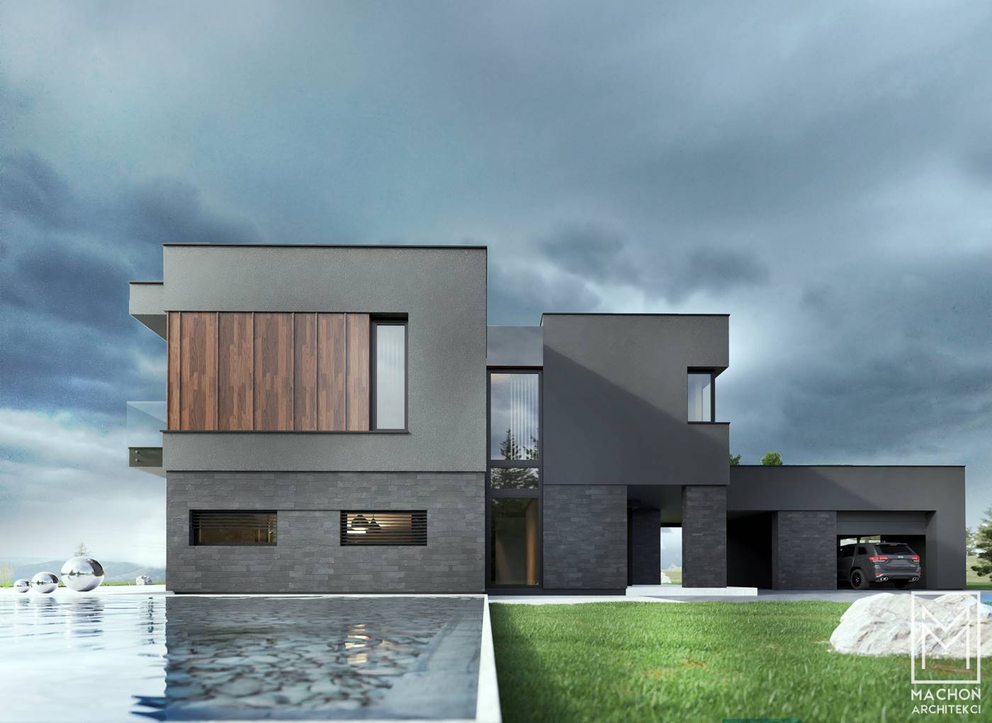 dom nad stawem nad jeziorem osiek oświęcim małopolska śląsk projek tindywidualny architekt