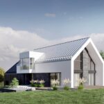 biały dom nowoczesny stodoła w Bielsku-Białej projekt indywidualny architekci sucha beskidzka małopolska warszawa kraków dom z ogrodem projektowanie indywidualne