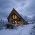 Dom górski na stoku modern lodge house farmhouse przeszklenie dach skośny dynamiczny projekt indywidualny ustroń bielsko śląsk katowice kraków warszawa